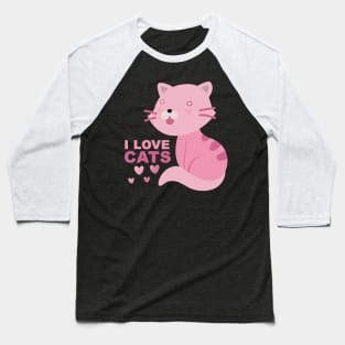 i love cats / cats masks and T Shirt for cats lovers Baseball T-Shirt